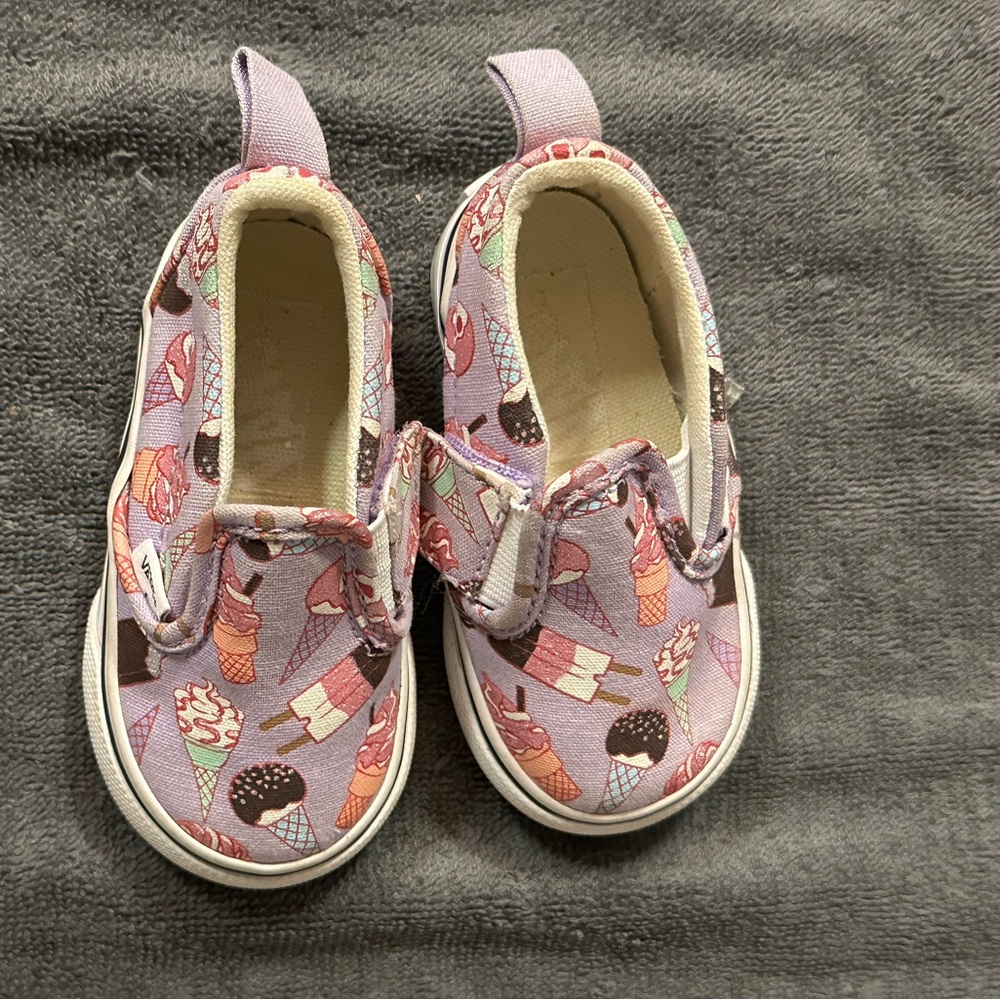 Vans Shoes Toddler Size 4C Slip On Glitter Ice Cream Lavender - Great Cond
